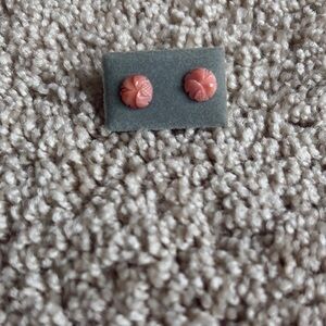 Pink Floral Stud Earrings